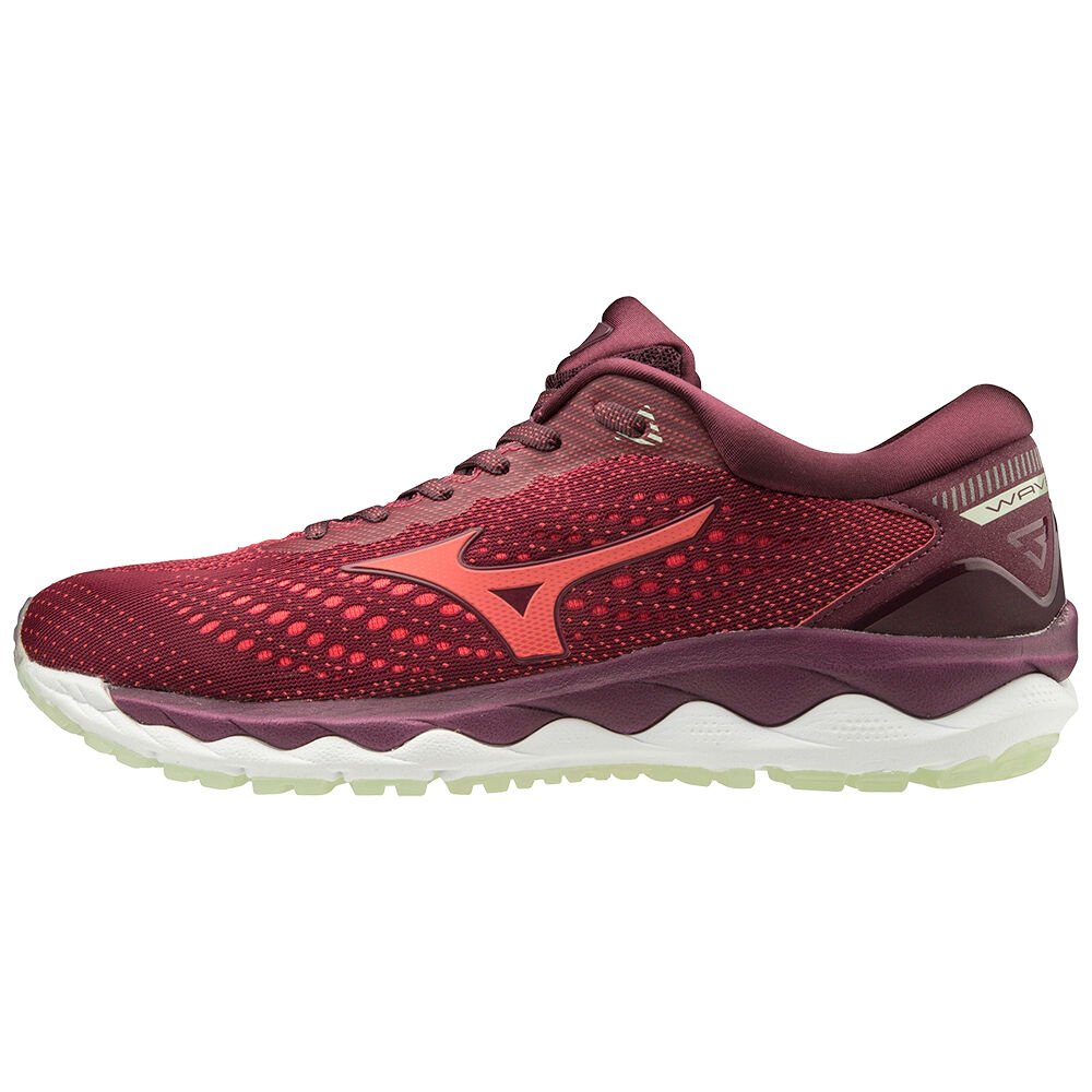 Zapatillas Running Mizuno WAVE SKY 3 Mujer Burdeos Outlet LYRJ-79134